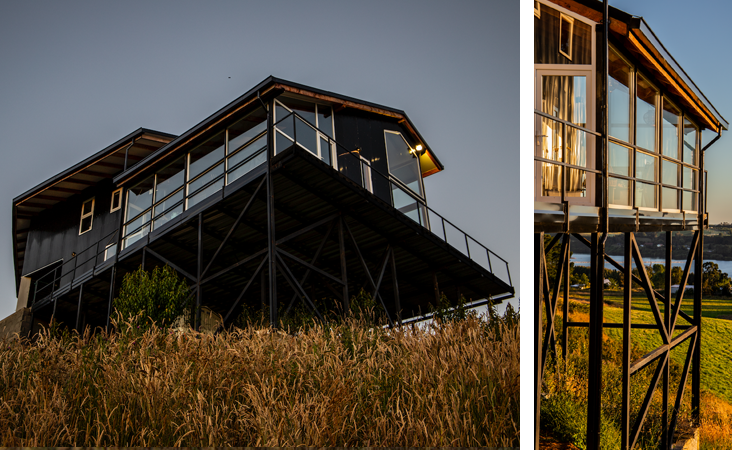 Casa VM, El Totoral, Llanquihue. Diseño en altura para aprovechar la vista.